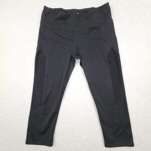 Athleta Stash Pocket Capri Leggings Womens Large L Black Stretch *READ 212580-00